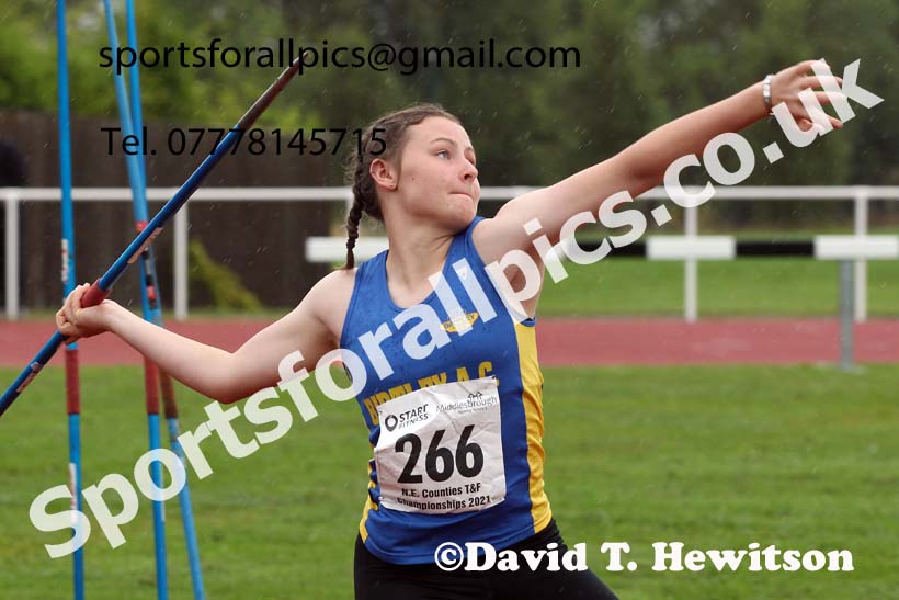 Women and Girls javelin, 2021 North Eastern Track and Field Champs., Middesbrough. Photo: David T. Hewitson/Sports for All Pics